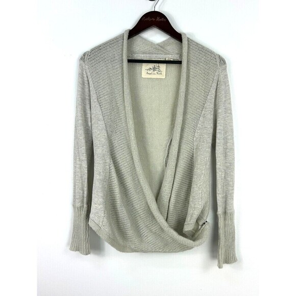 Anthropologie XS Angel of the North Lille Wrap Open Cardigan Sweater Wool Blend - Picture 2 of 12